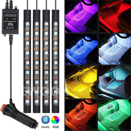 Car LED RGB Strip Light Dash Floor Foot RGB LED Strip