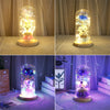 Present LED 24k Goldleaf Rose Bear Flower Glass Lamp Light