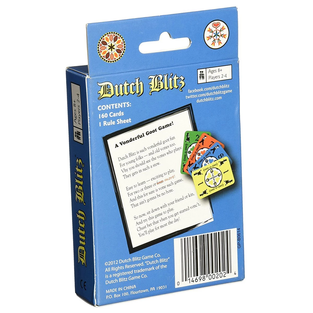 Dutch Blitz Blue Expansion Pack Card Game Board Game Fun Family Time
