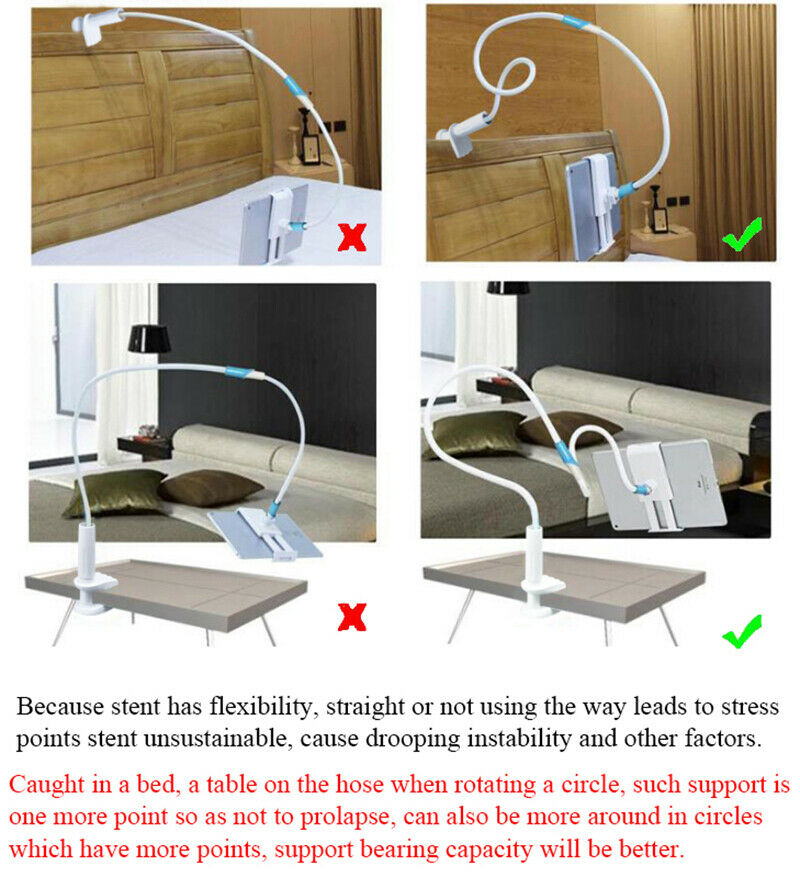 Universal 5kg Lazy Bed Desk 1.2m Tablet Stand Holder Mount ipad 12.9 inch -Black Gold