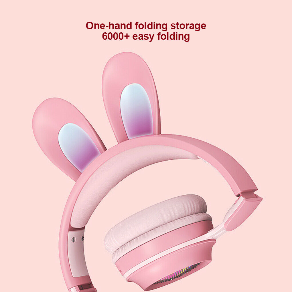 Rabbit Ear Headphones Bluetooth Headset Cute Earphone For Adults Kids