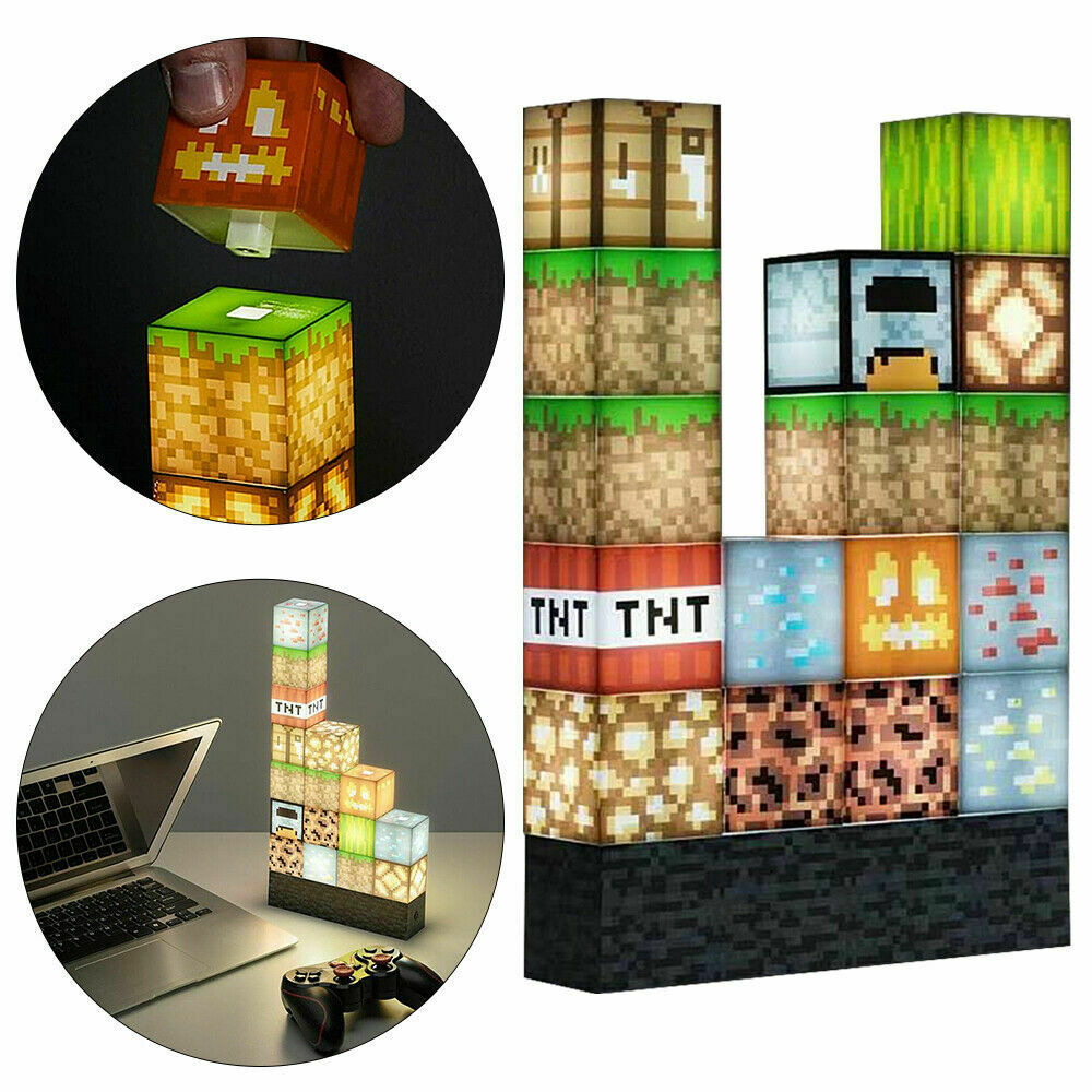 Minecraft Building Block Desk Lamp DIY Lamp Table Lamp Creative Toys For Gift
