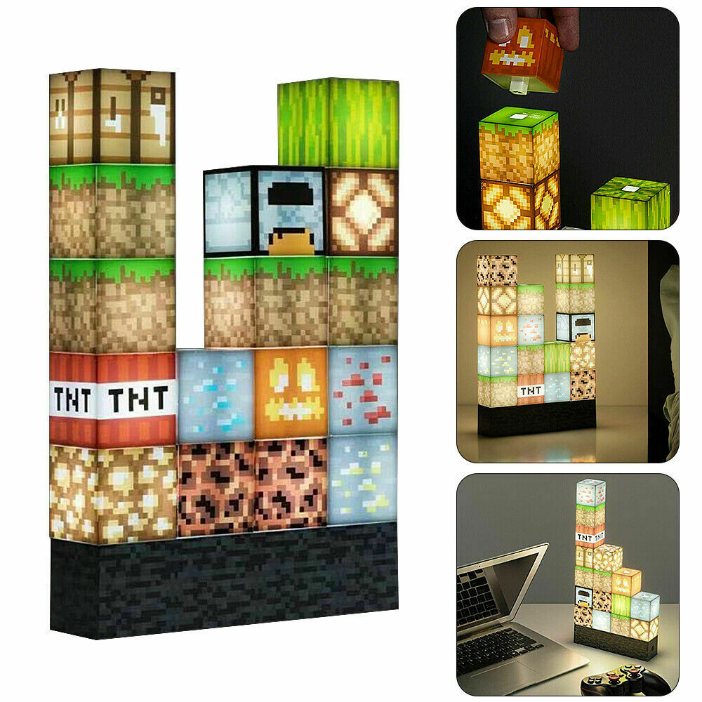 Minecraft Building Block Desk Lamp DIY Lamp Table Lamp Creative Toys For Gift