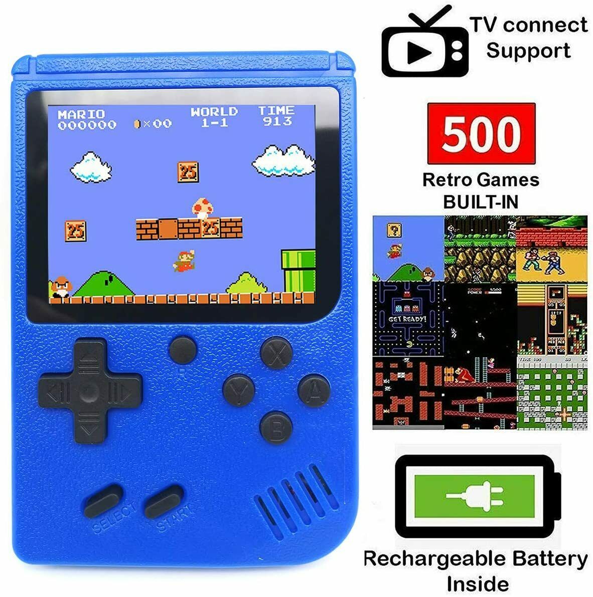 SUP Retro Game Boy 500 in 1 RETRO 3 Inch screen Single or Double Game Box -kids