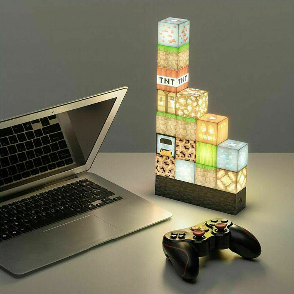 Minecraft Building Block Desk Lamp DIY Lamp Table Lamp Creative Toys For Gift