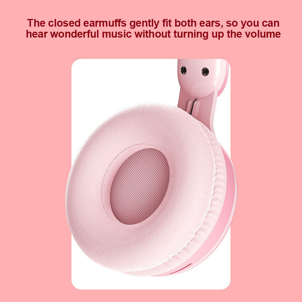 Rabbit Ear Headphones Bluetooth Headset Cute Earphone For Adults Kids