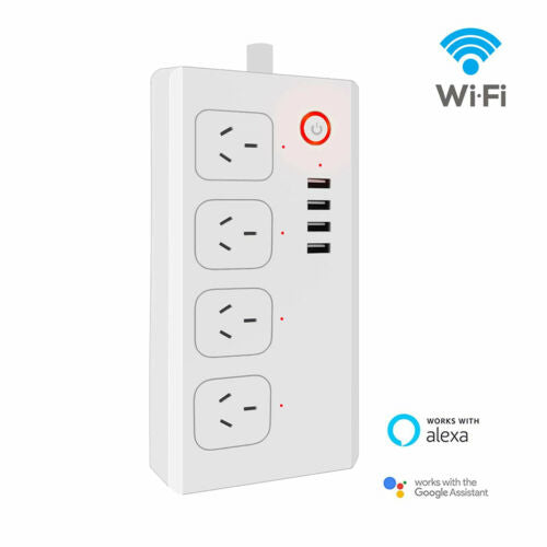 Tuya Smart Power Strip with 4 Outlets 4USB Ports,Australia Smart Power Bar Multiple Outlet Extension work with Alexa and Google