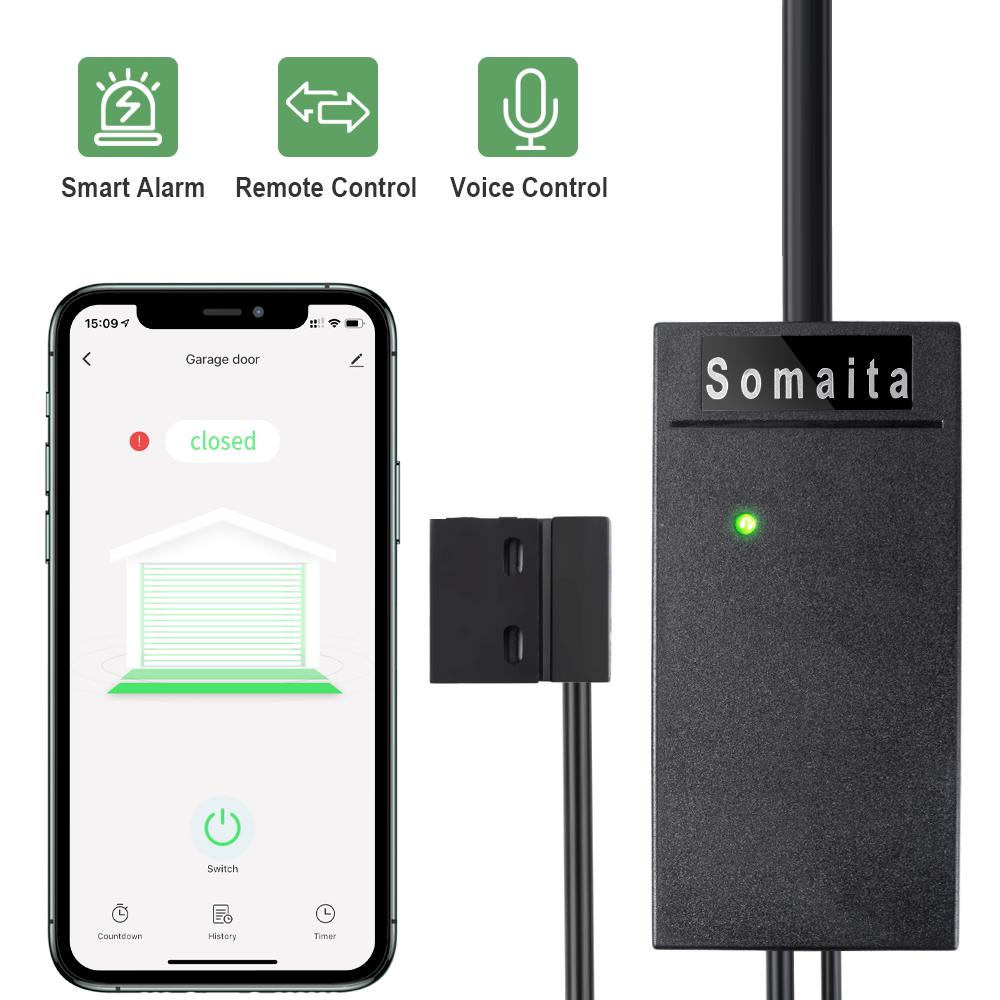 Tuya WIFI Smart Garage Door Controller Remote Control Voice Timing Controller