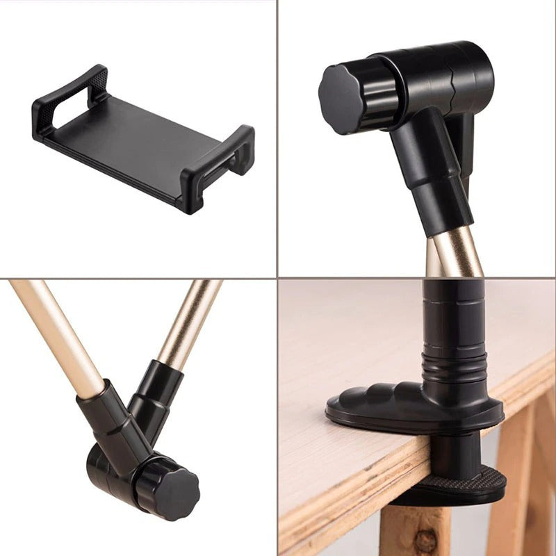 iTEQ Heavy duty Metal Bed & table holder for iphone  ipad  up to 12.9 inch With Soft Tube