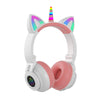 TEQ Cute Kids Headphones Pink Glowing LED Wireless Unicorn Headphone