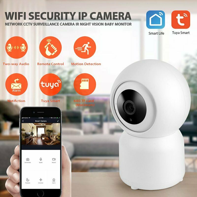 Tuya Camera 1080P WiFi 360 Degree View Detection Security Cam