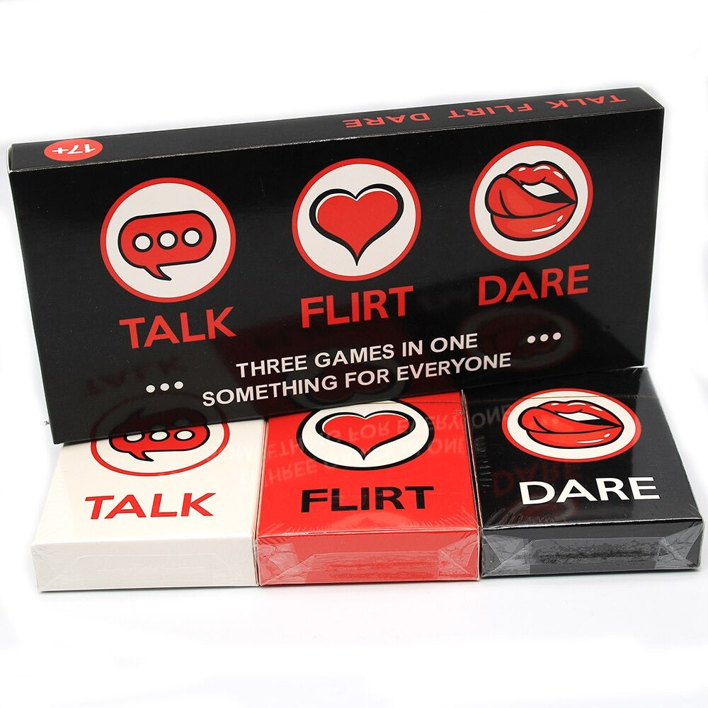 Talk Flirt Dare - Adult Party Game couple dating game ，3 in 1