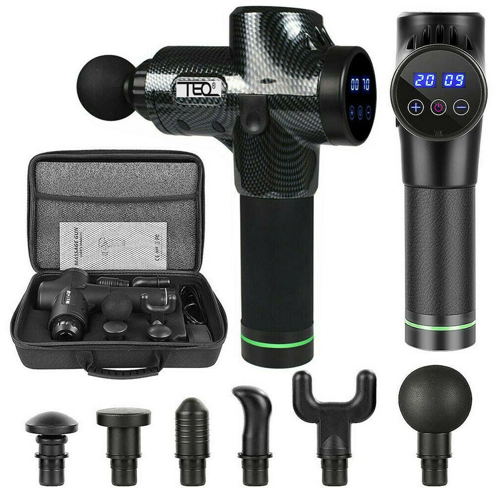 Super High Power 30 Speed XL Massage Gun 6 Heads Muscle  with Carry Case Bag