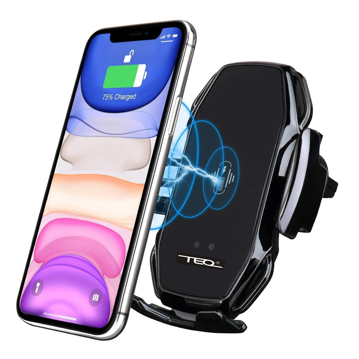 TEQ Wireless  auto sensor 15W Charger Car holder windshield+ Dash+Air vent 3in 1