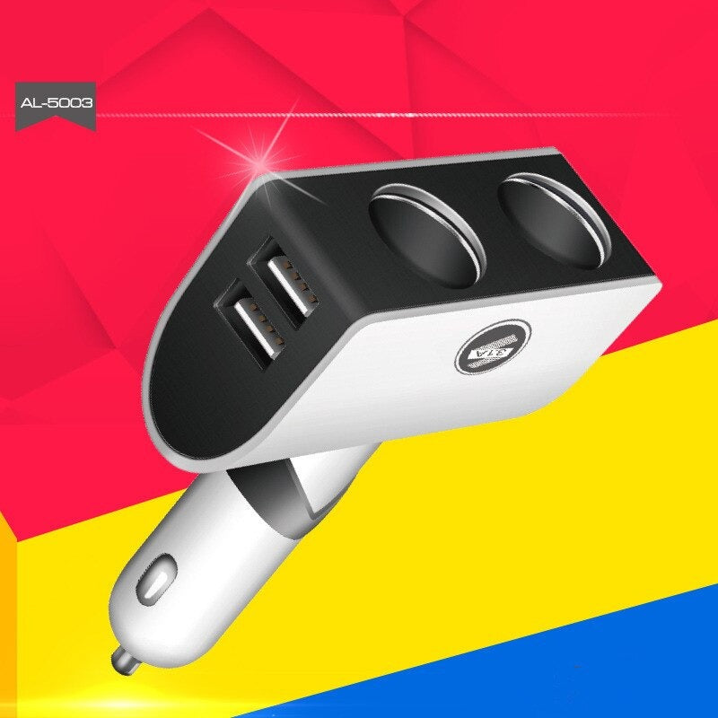 Aoleaky Portable Multifunction Three Holes Car Cigarette Lighter Socket Dual-port USB