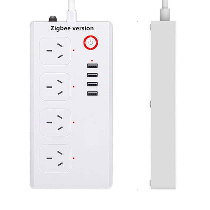 Tuya Smart Power Strip with 4 Outlets 4USB Ports,Australia Smart Power Bar Multiple Outlet Extension work with Alexa and Google
